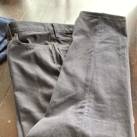 Land’s End Men’s Traditional Fit Dark Wash Cotton Denim Jeans 38 x 32” Black - Picture 14 of 15